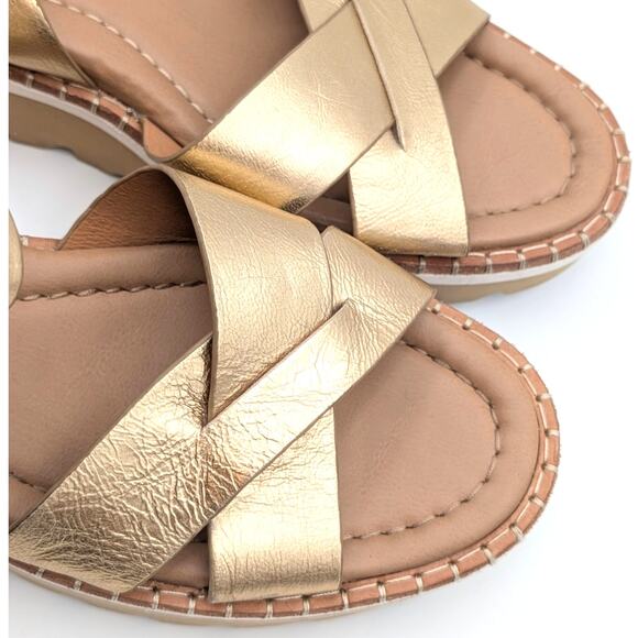 Söfft Ruthie Ankle Strap Platform Wedge Sandals Women's Gold Size US9.5M EU40 - Picture 10 of 10